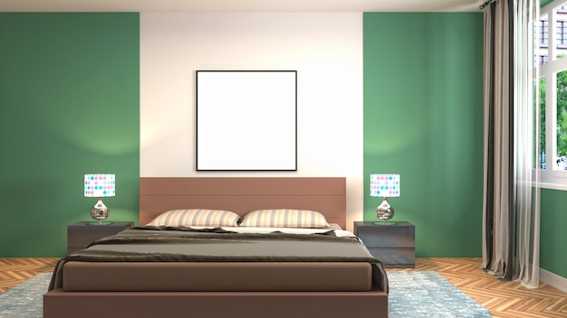 Illustration of the bedroom interior