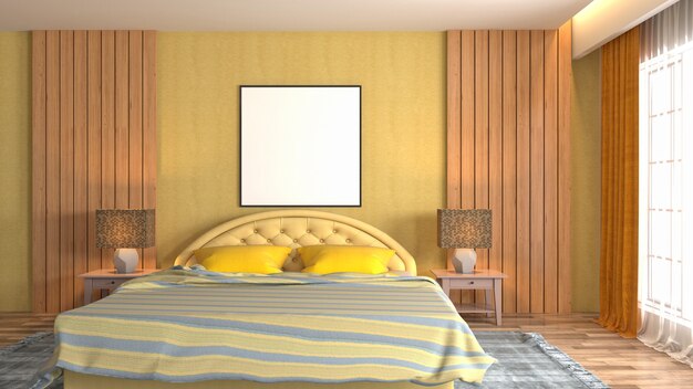 Illustration of the bedroom interior