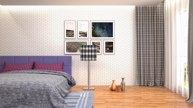 Illustration of the bedroom interior