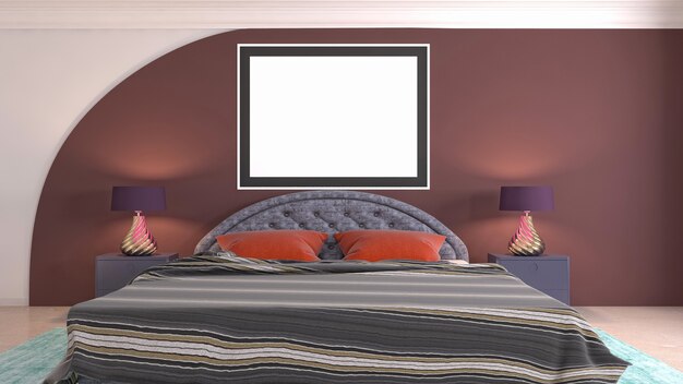 Foto illustrazione dell'interno della camera da letto