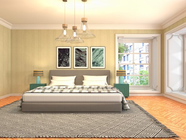 Illustration of the bedroom interior