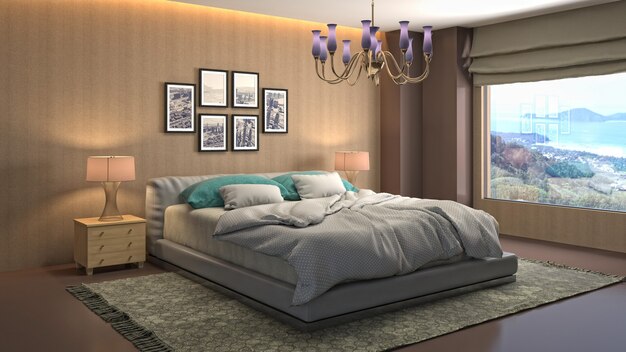 Illustration of the bedroom interior