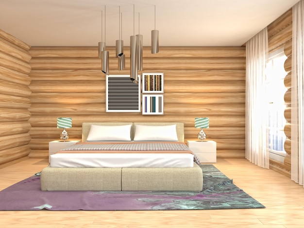 Illustration of the bedroom interior