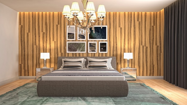 Illustration of the bedroom interior