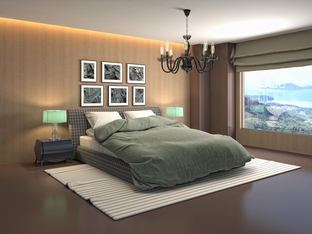 Illustration of the bedroom interior