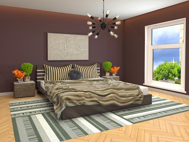 Illustration of the bedroom interior