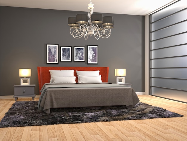 Illustration of the bedroom interior