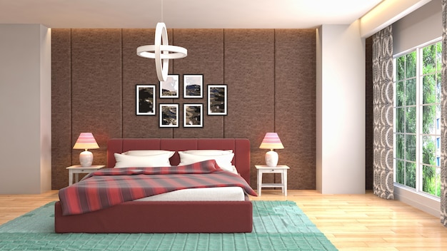 Illustration of the bedroom interior