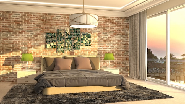 Illustration of the bedroom interior