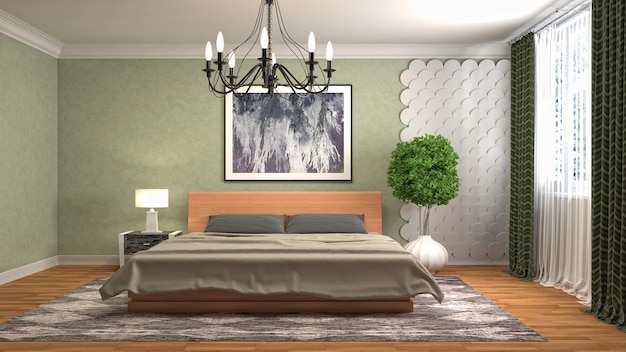 Illustration of the bedroom interior