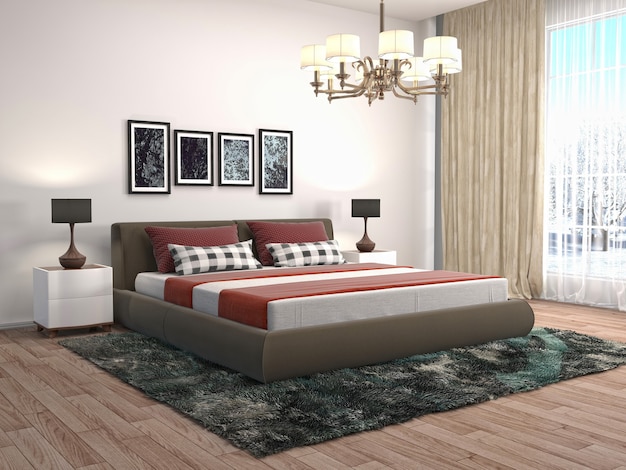 Illustration of the bedroom interior