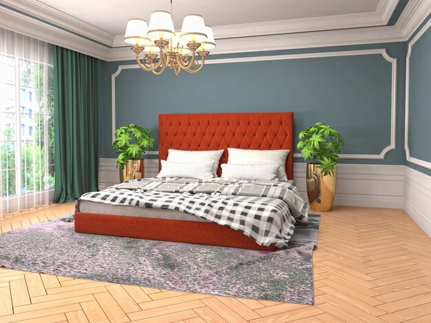 Illustration of the bedroom interior