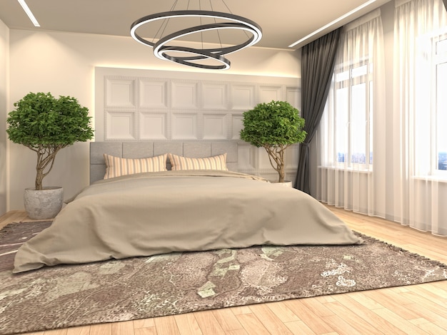 Illustration of the bedroom interior