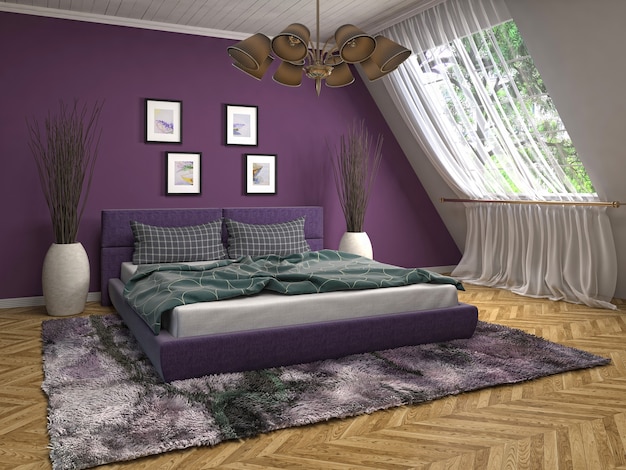 Illustration of the bedroom interior