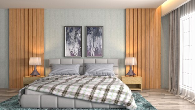 Illustration of the bedroom interior