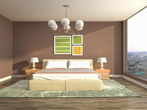 Illustration of the bedroom interior