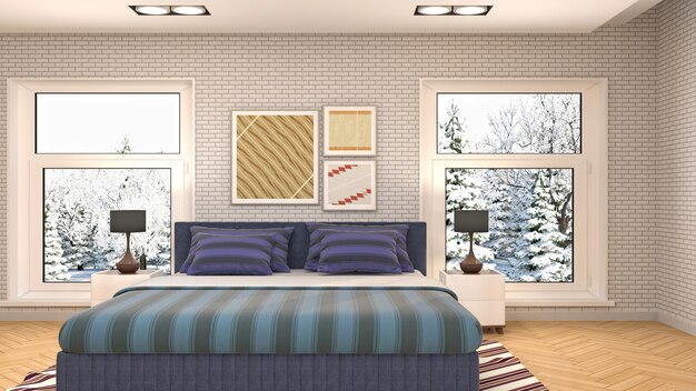 Illustration of the bedroom interior