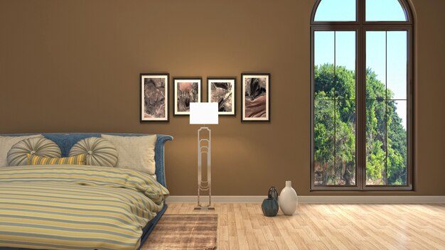 Illustration of the bedroom interior