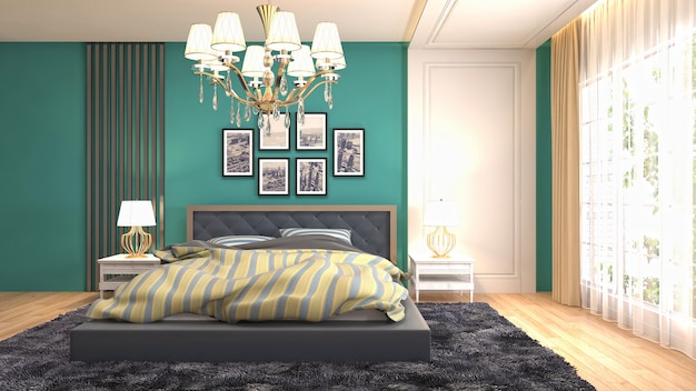 Illustration of the bedroom interior