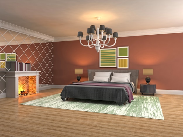 Illustration of the bedroom interior