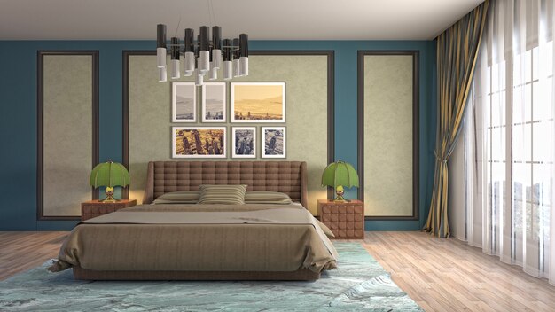 Illustration of the bedroom interior