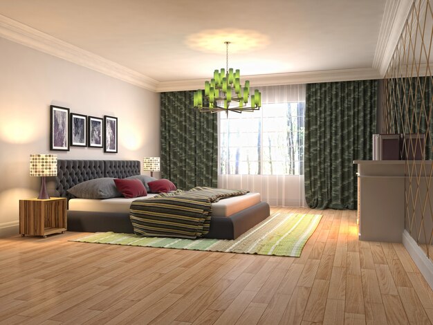 Illustration of the bedroom interior