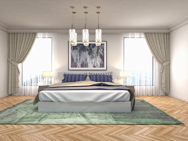 Illustration of the bedroom interior