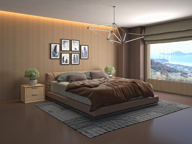 Illustration of the bedroom interior