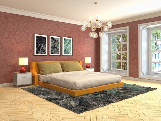 Illustration of the bedroom interior