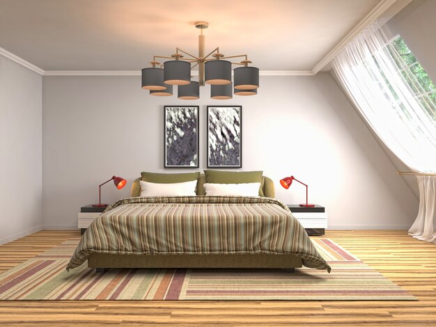 Illustration of the bedroom interior