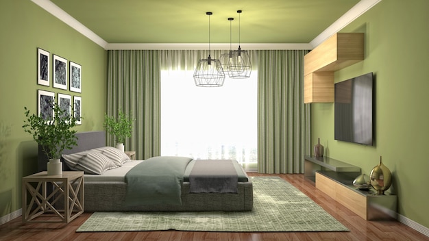 Illustration of the bedroom interior