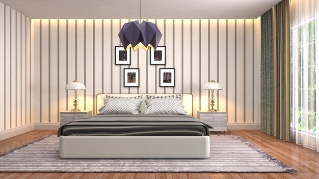 Illustration of the bedroom interior