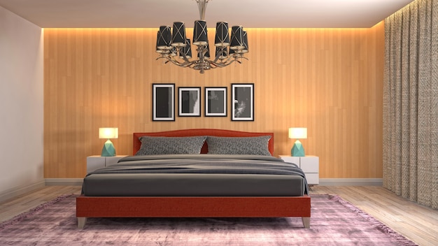 Illustration of the bedroom interior