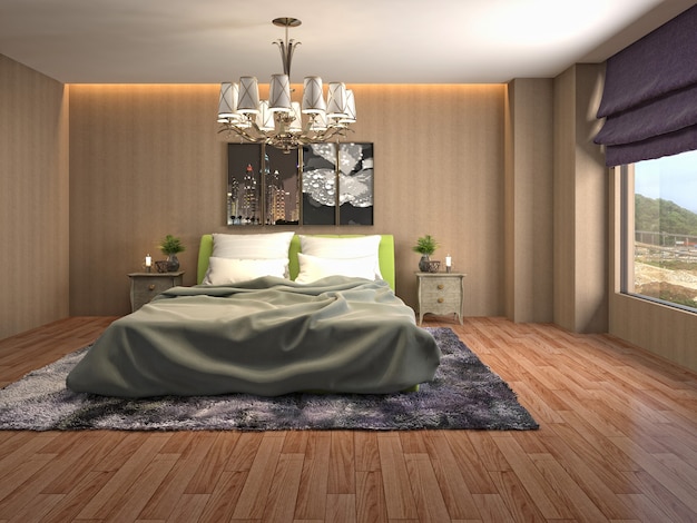 Illustration of the bedroom interior