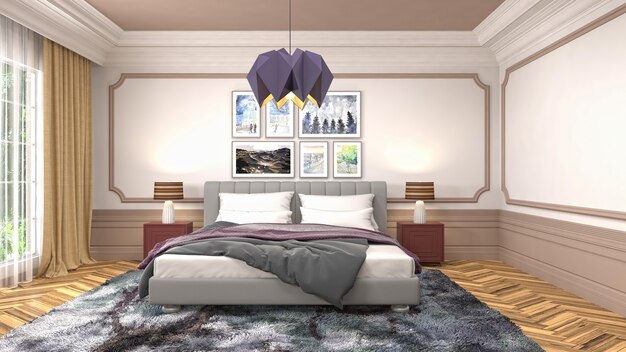 Illustration of the bedroom interior