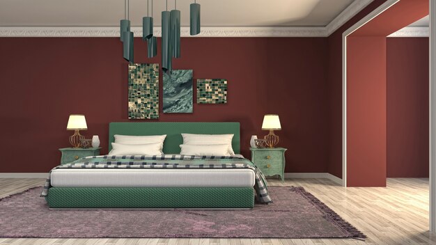 Illustration of the bedroom interior