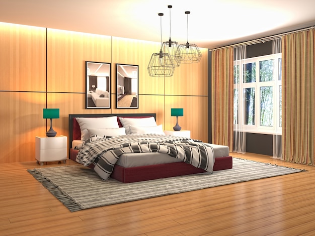 Illustration of the bedroom interior