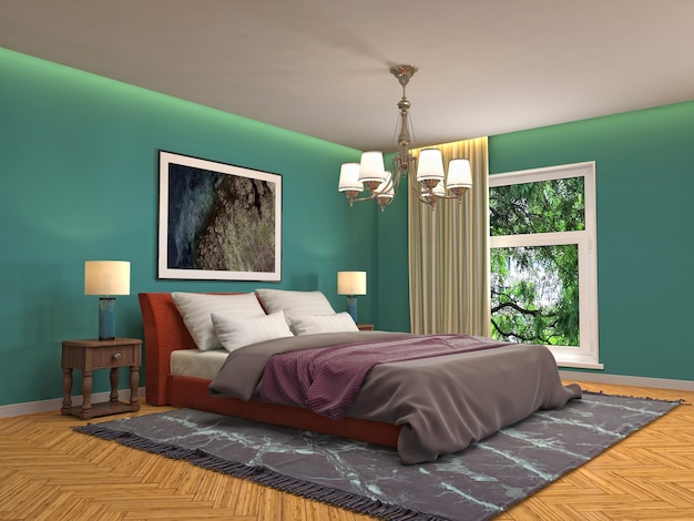 Illustration of the bedroom interior