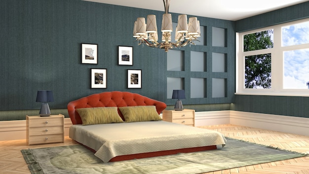 Illustration of the bedroom interior