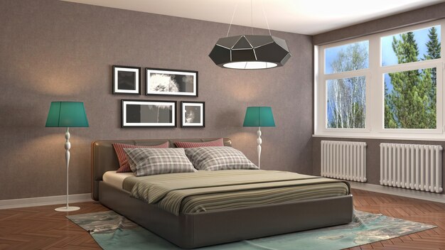 Illustration of the bedroom interior