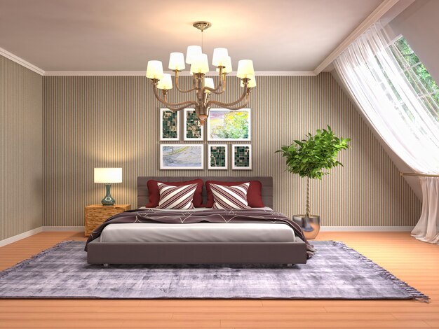 Illustration of the bedroom interior