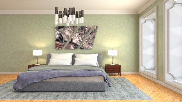 Illustration of the bedroom interior