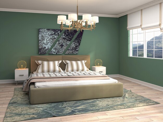 Illustration of the bedroom interior