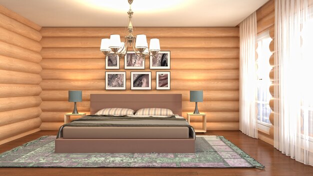 Illustration of the bedroom interior