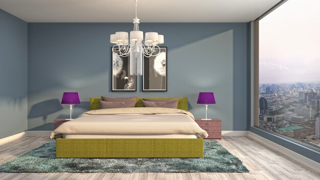 Illustration of the bedroom interior