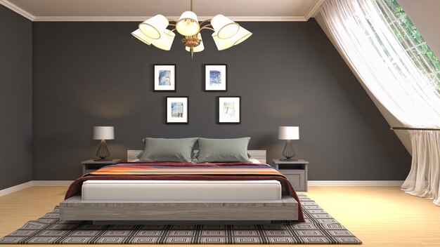 Illustration of the bedroom interior