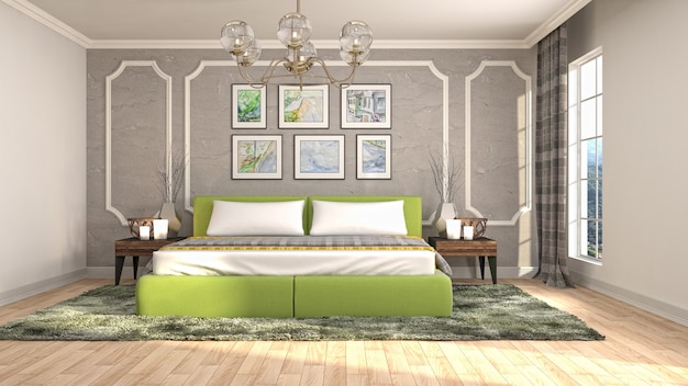 Illustration of the bedroom interior