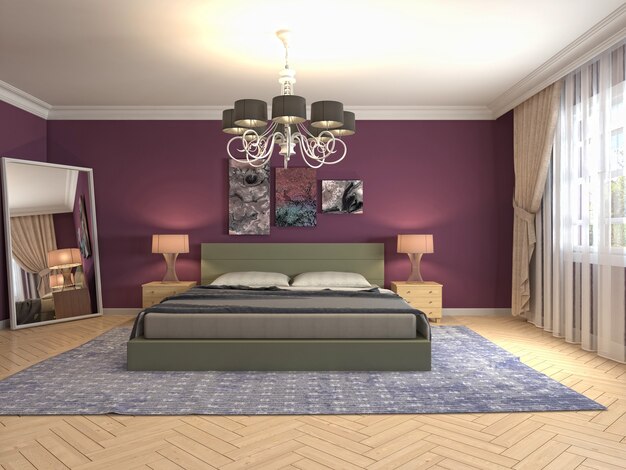 Illustration of the bedroom interior