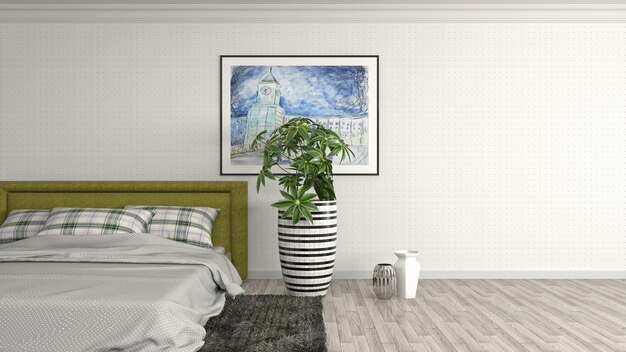 Illustration of the bedroom interior