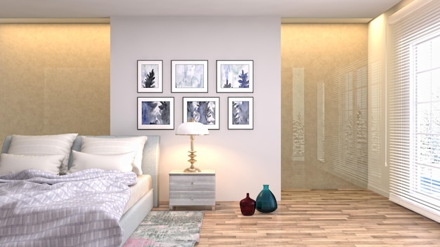 Illustration of the bedroom interior